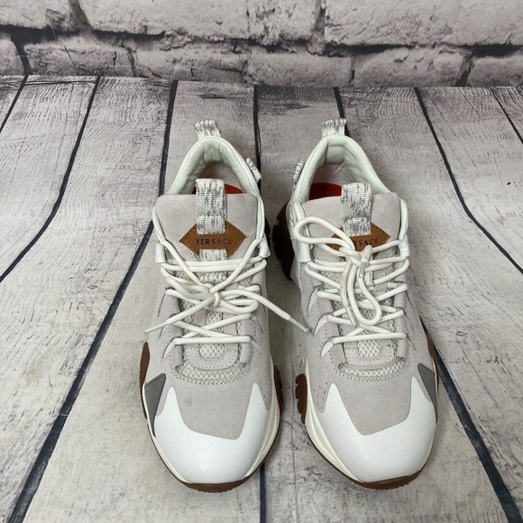 Versace Sneaker Mens Size‎ 8US 41EU Squalo Hiker White Leather Light Gray Medusa main image 13